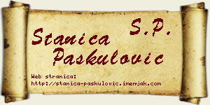 Stanica Paskulović vizit kartica
